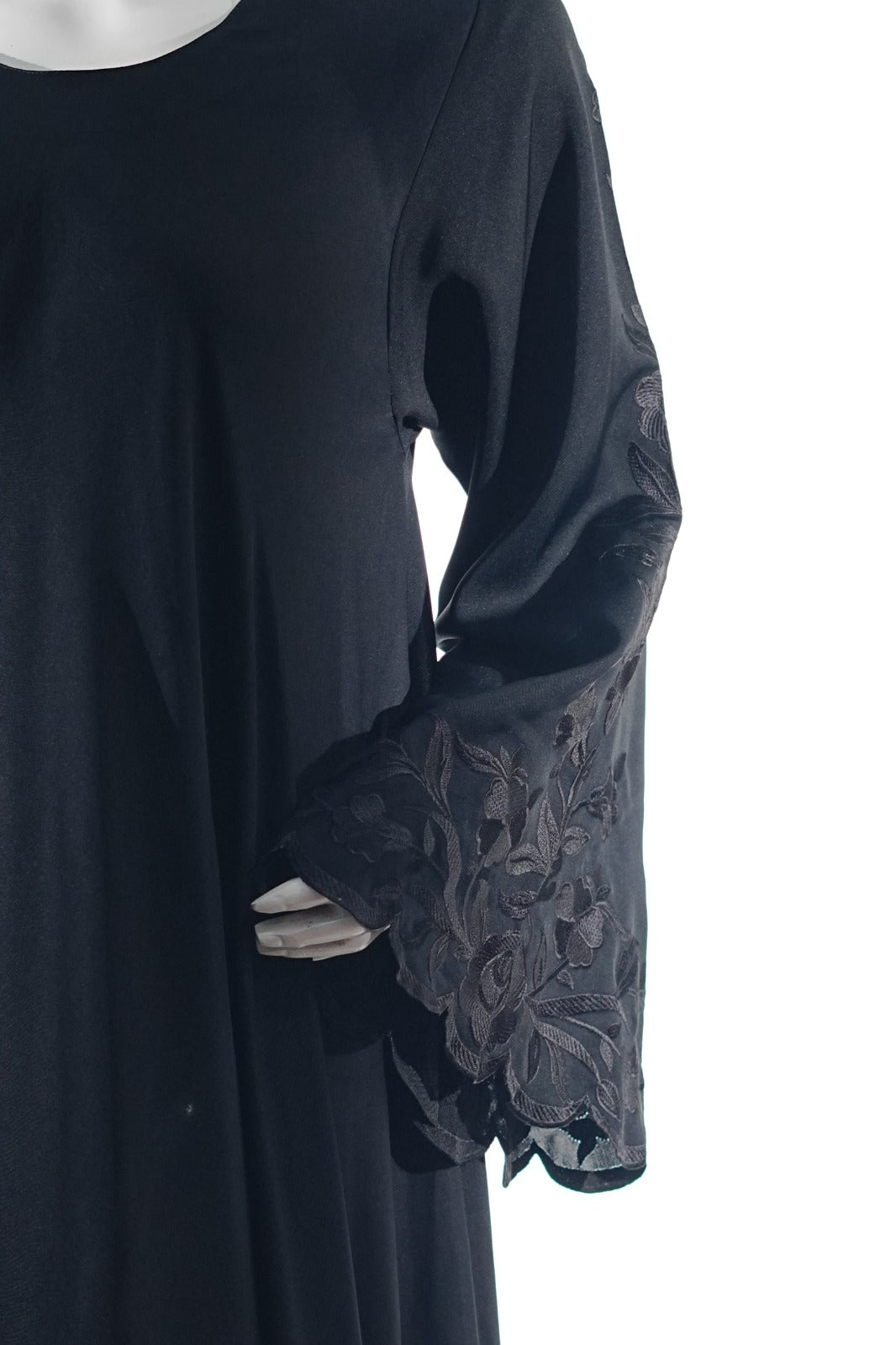 Niddah Fabric - Black and Black Em - Open Sleeves