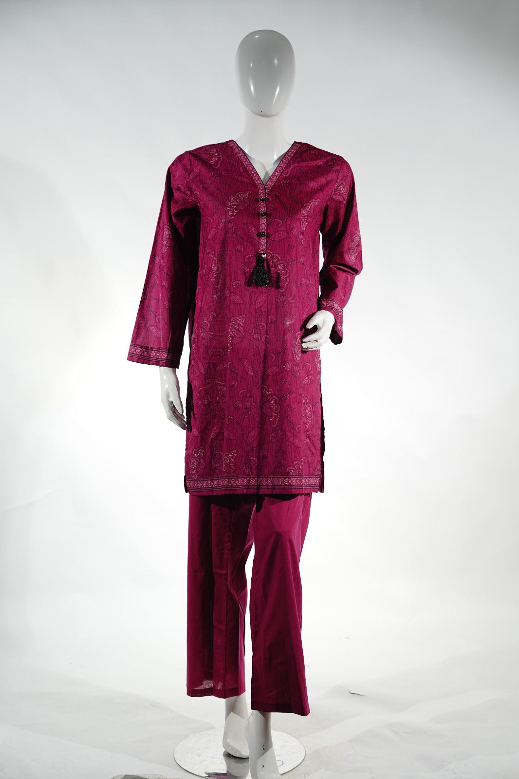 Ajrak Charm - Red Rose