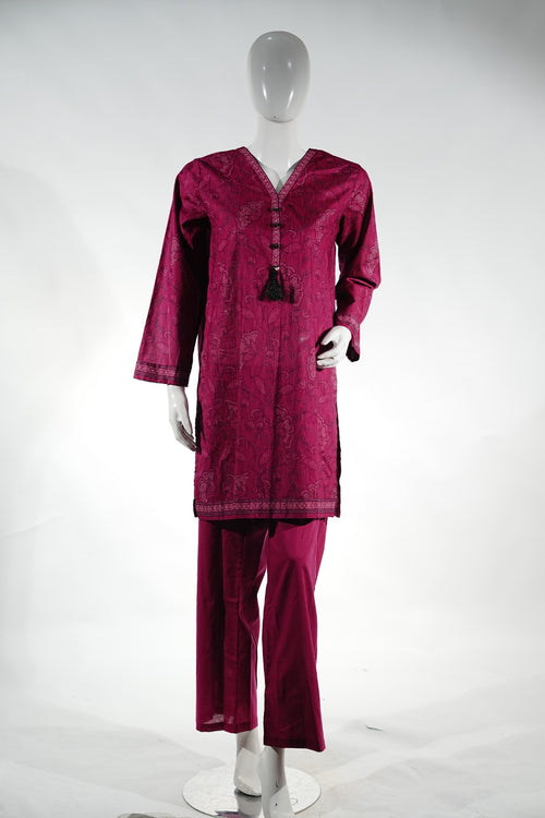 Ajrak Charm - Red Rose