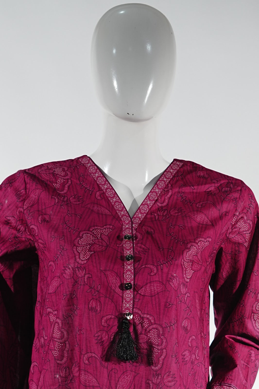 Ajrak Charm - Red Rose
