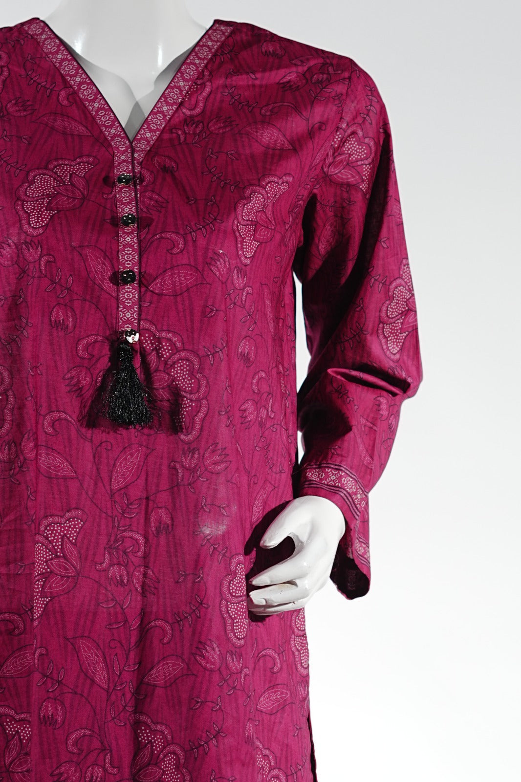Ajrak Charm - Red Rose
