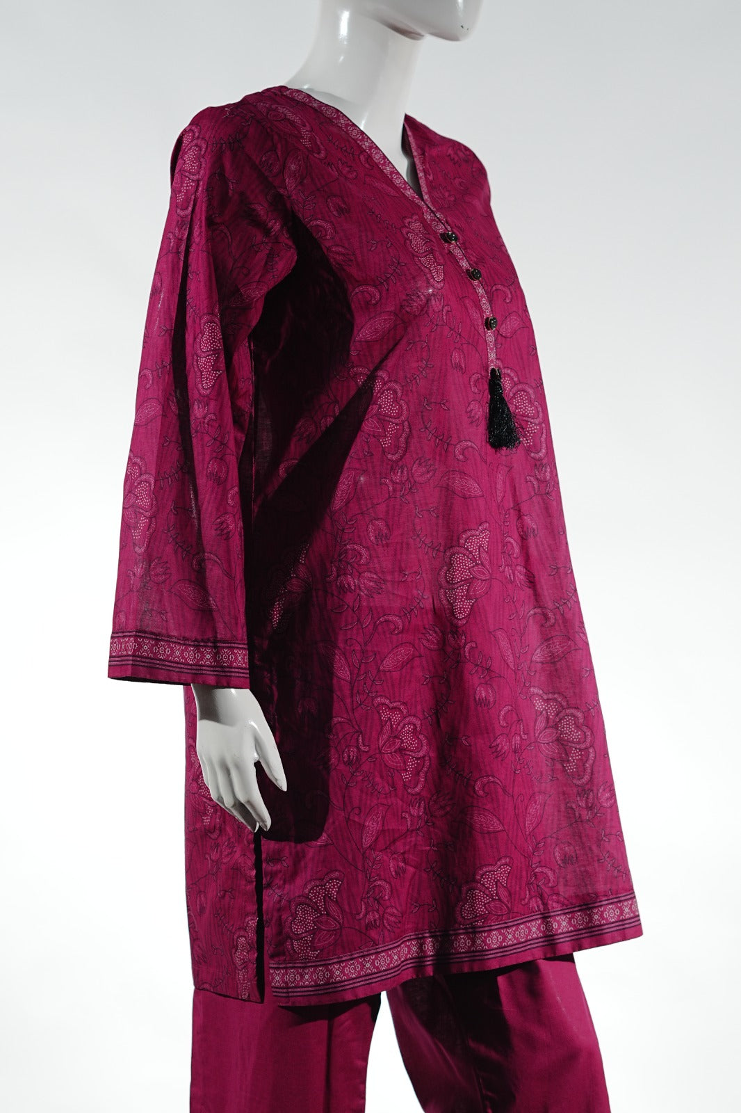 Ajrak Charm - Red Rose