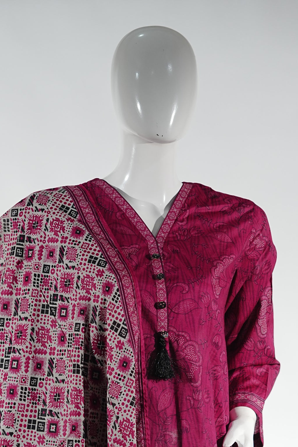 Ajrak Charm - Red Rose