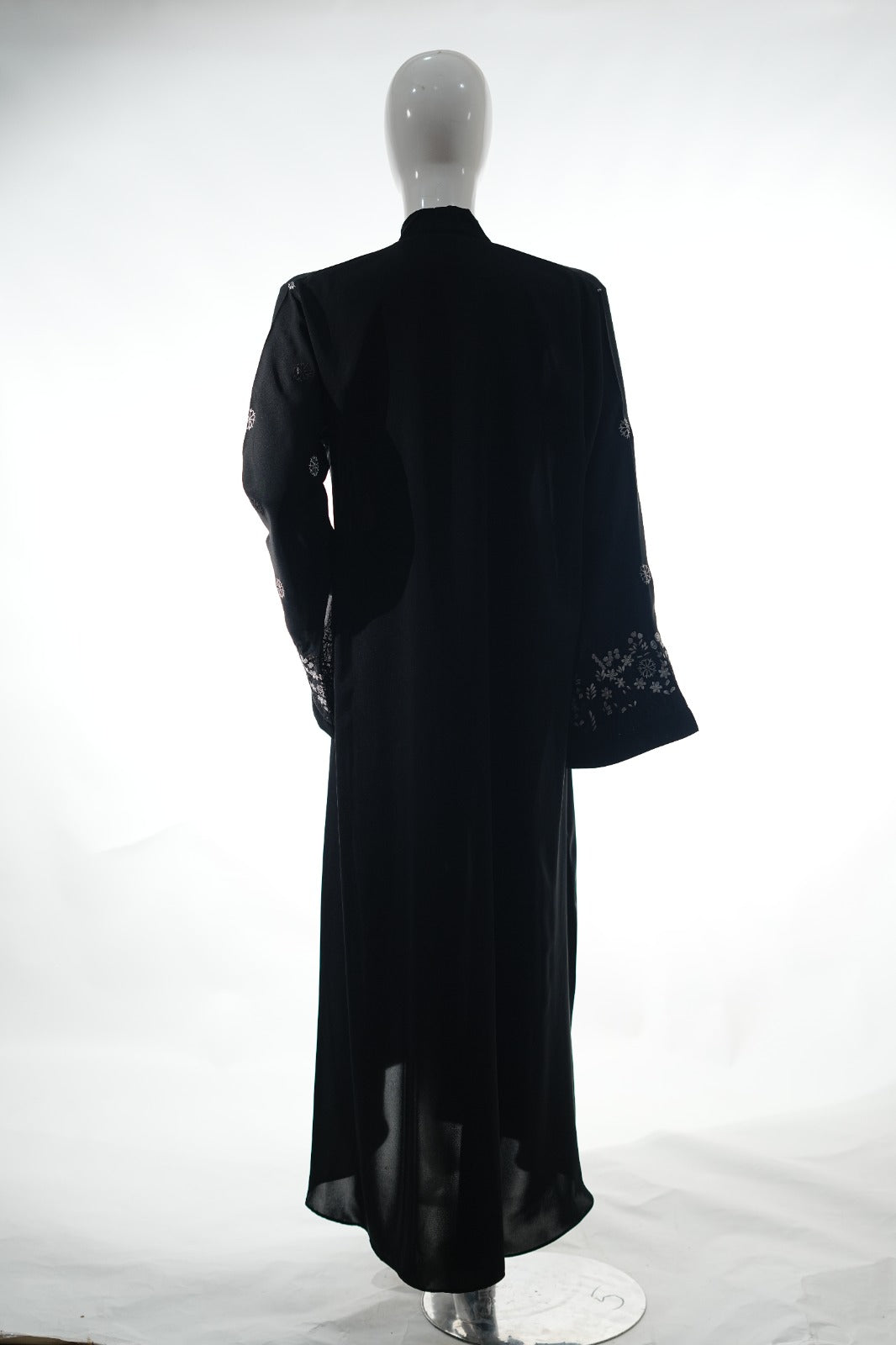 Niddah Fabric - WH Leaf - EBM Black