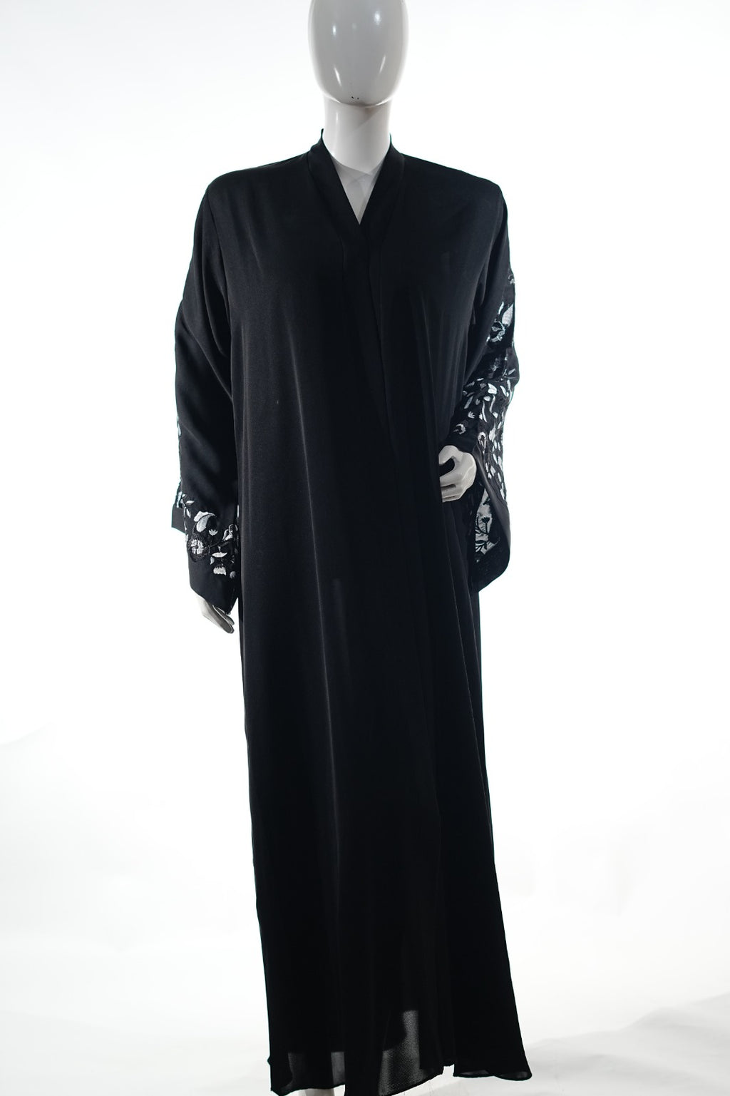 Niddah Fabric - WH Leaf - EBM Black
