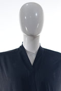 Niddah Fabric - WH Leaf - EBM Black