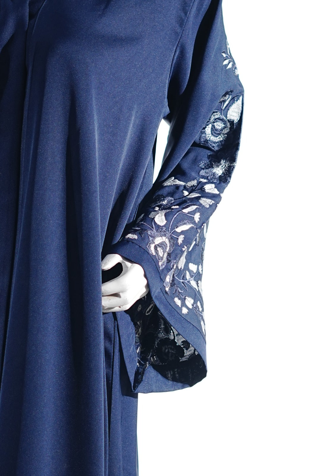 Niddah Fabric - White EMB - Color BLUE