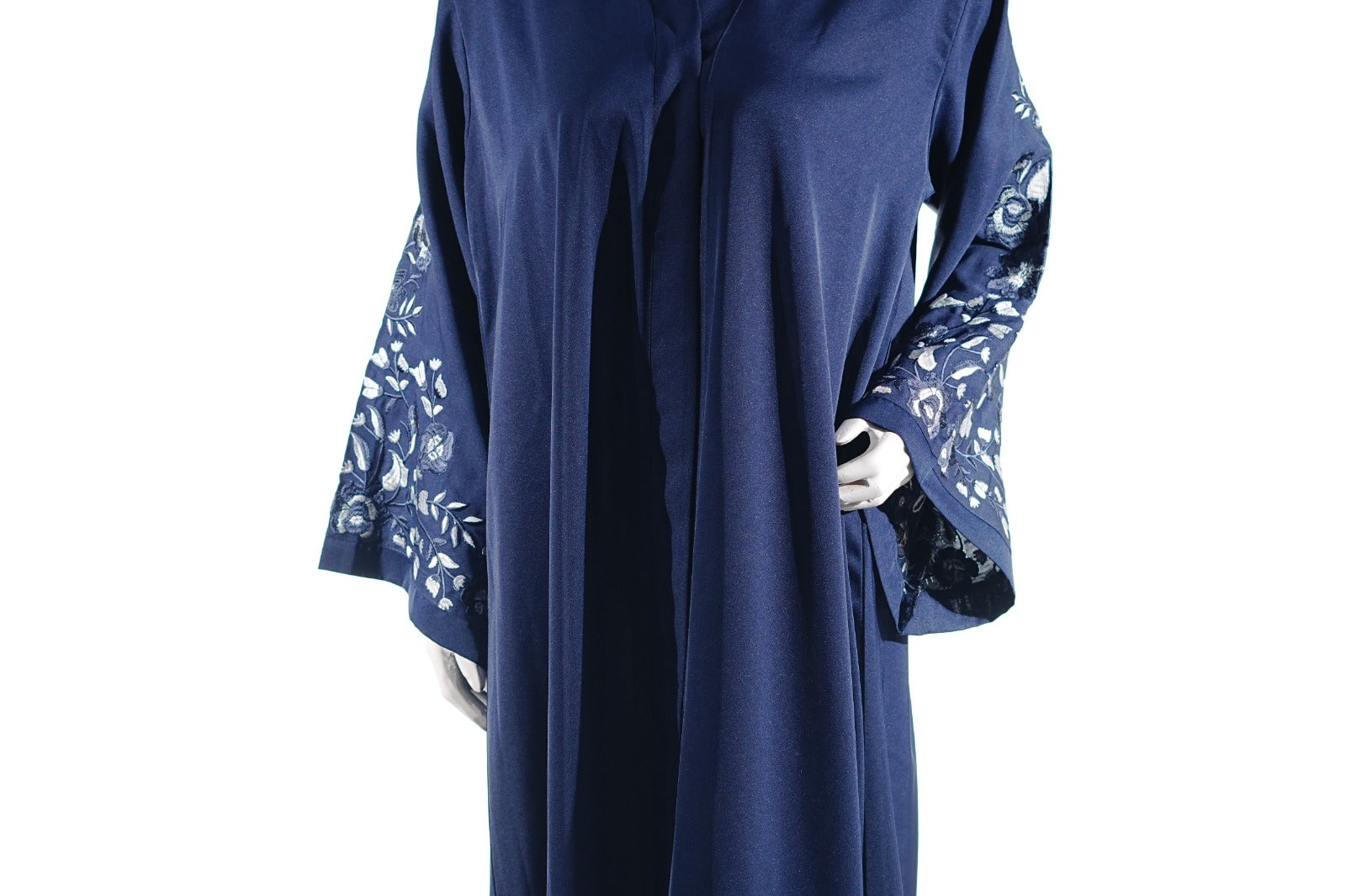 Niddah Fabric - White EMB - Color BLUE