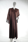 Niddah Fabric - Col Brown - White EMB