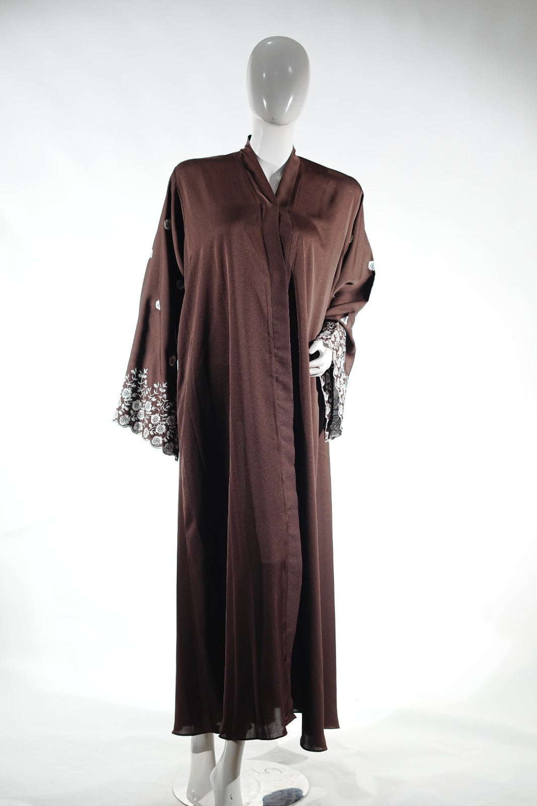 Niddah Fabric - Col Brown - White EMB