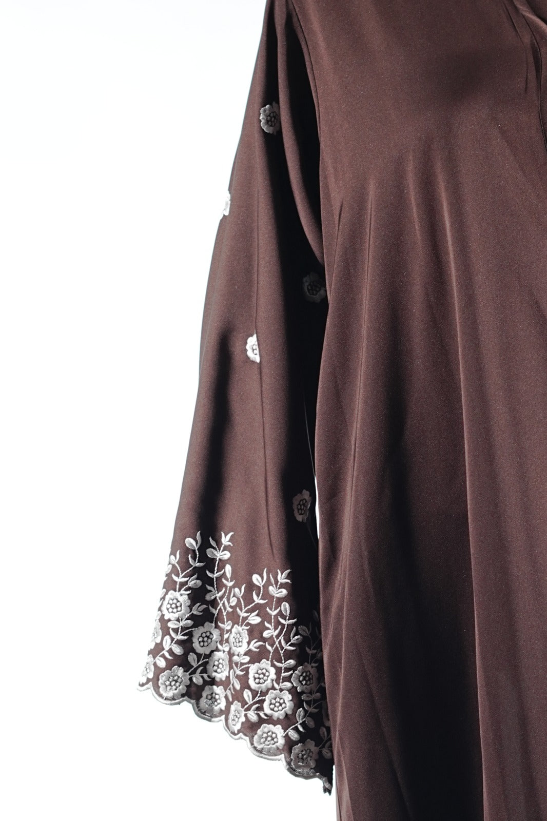 Niddah Fabric - Col Brown - White EMB