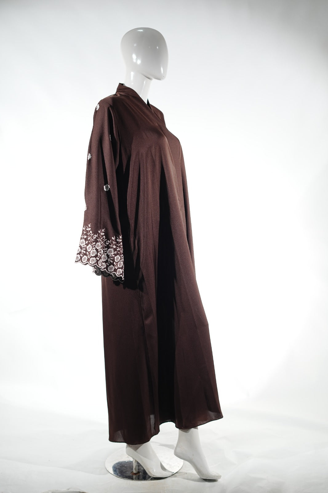 Niddah Fabric - Col Brown - White EMB